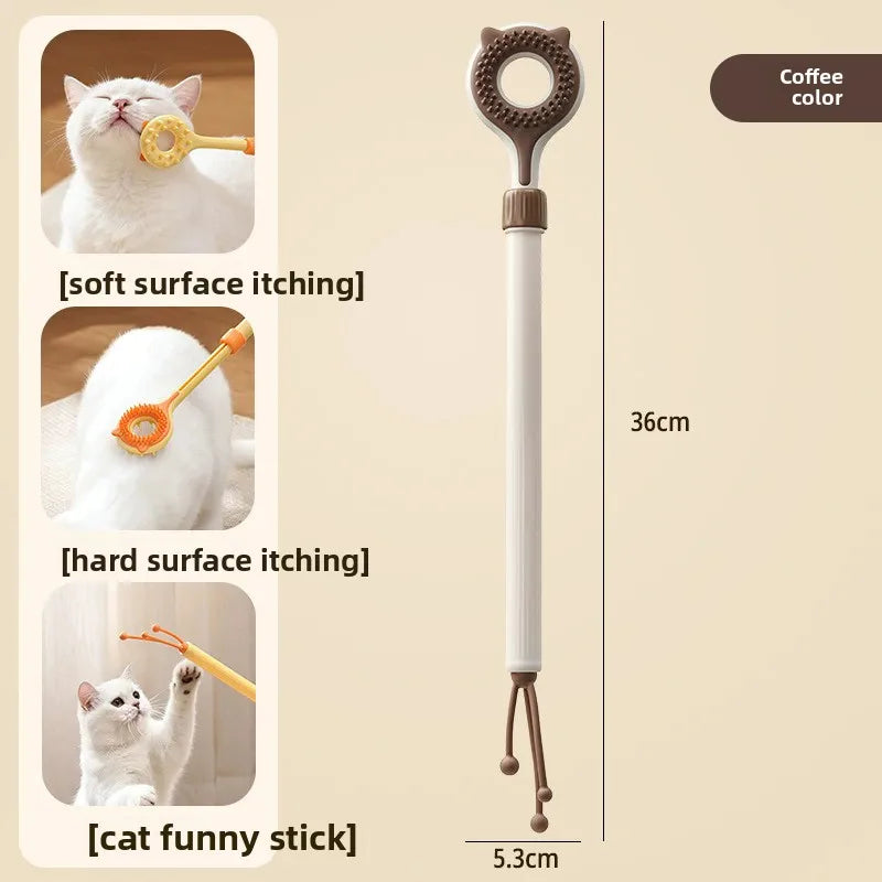 Interactive Cat Toy 2-in-1 Retractable Cat Teaser, Tickling & Massaging Toy for Kittens, Relieve Boredom, Pet Products