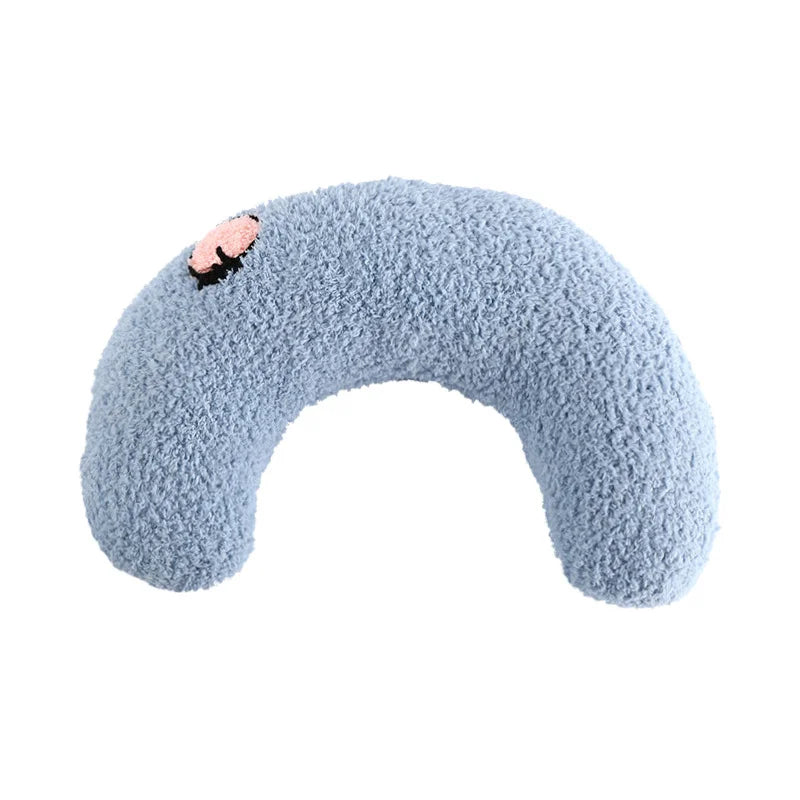 Oreiller apaisant en U pour chat et chiot — coussin soutien cervical pour sommeil profond