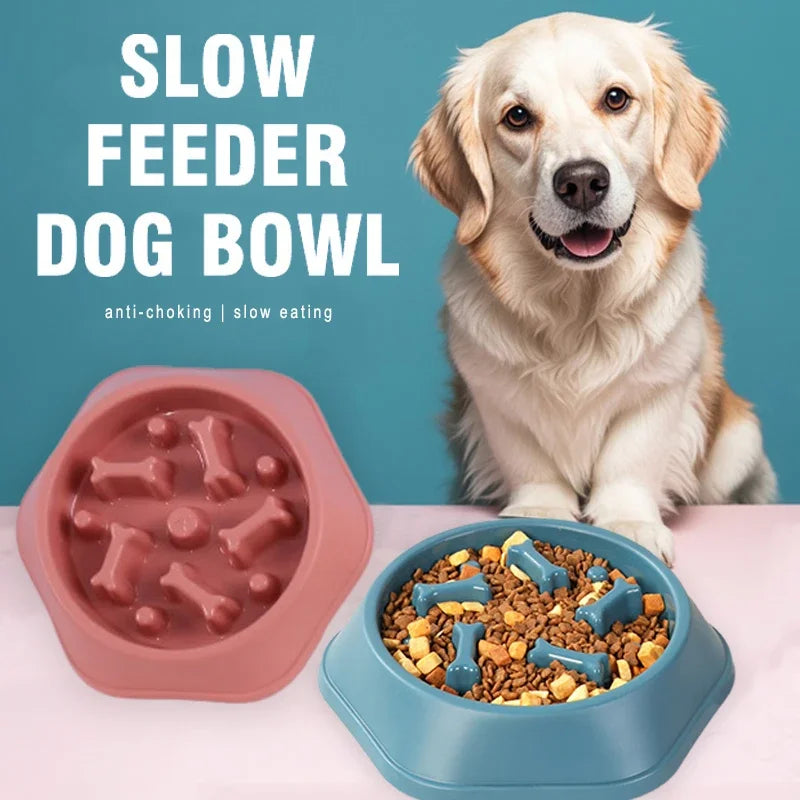 Anti-gobble dog bowl – Non-slip, slow feeder puzzle bowl for small and medium dogs