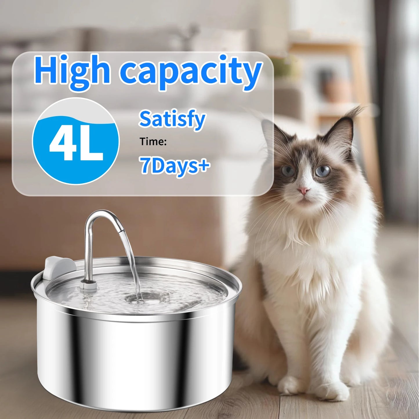 Fontaine à eau automatique en acier inoxydable pour chat et chien – Distributeur intelligent