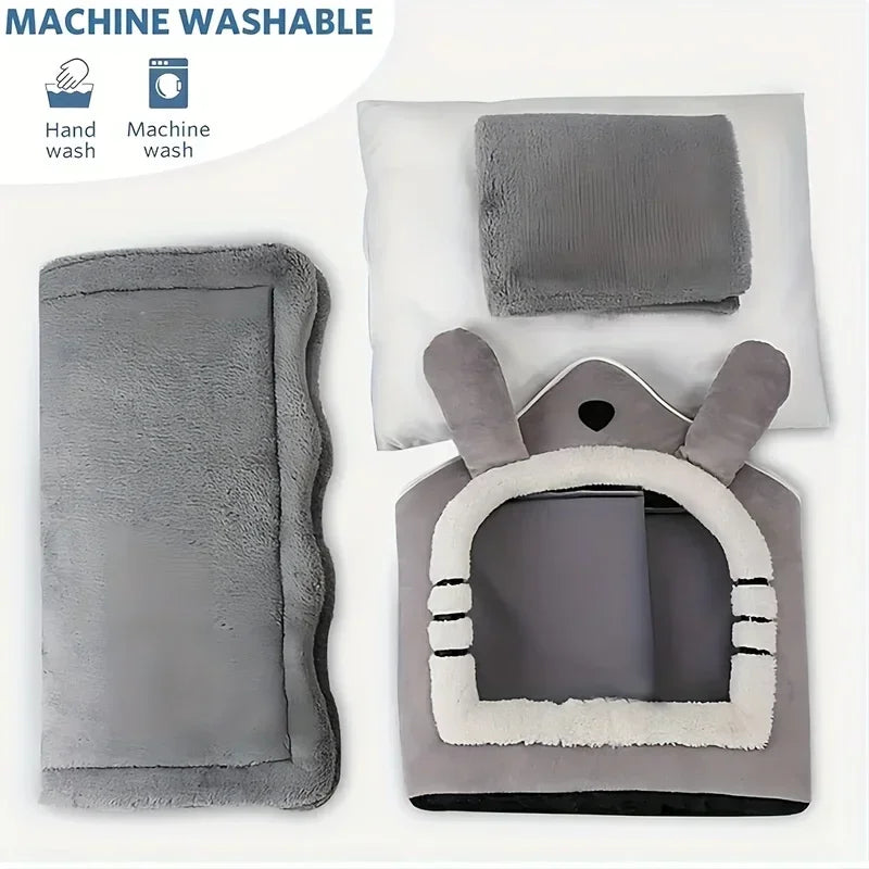 New Foldable Pet House Removable Washable Cat House Puppy Cave Sofa Pet Bed House for Extra Small Dogs and Small and Medium Cats