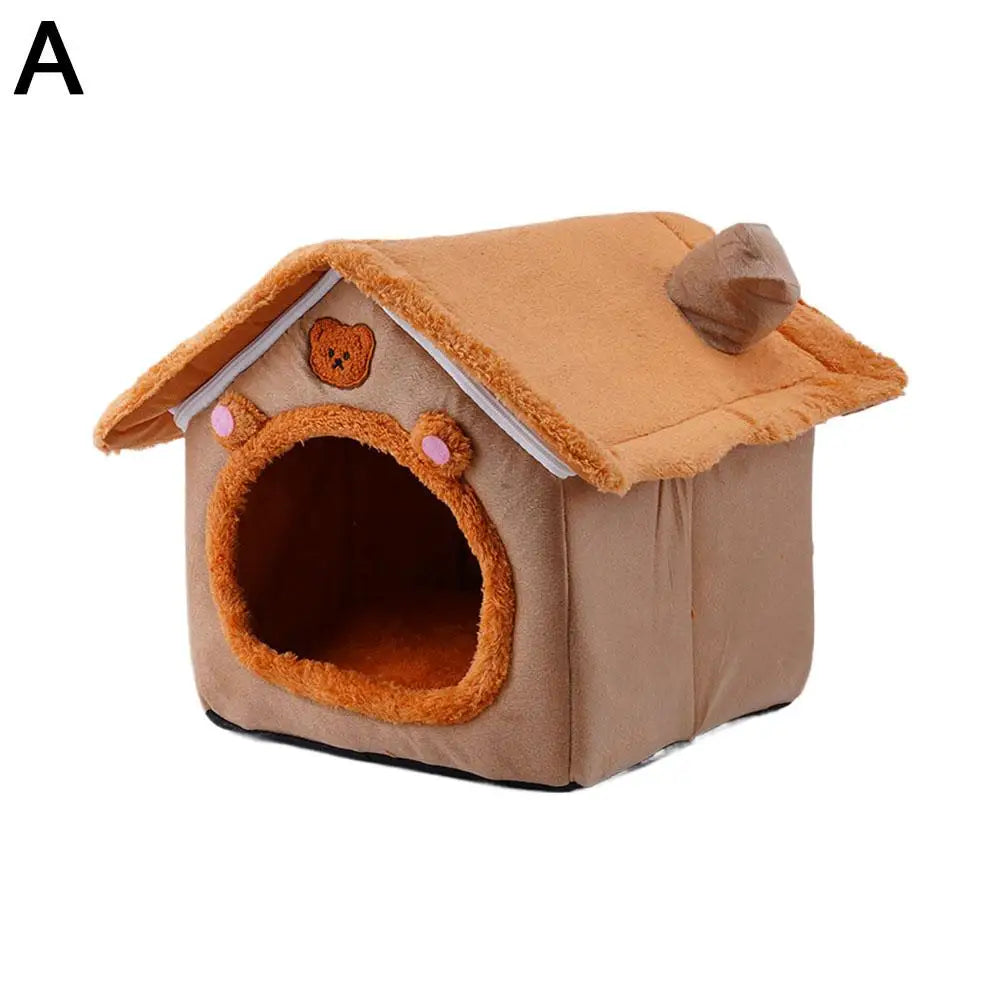 Pet House Bed Cat Cave Dog Kennel Warm Sleeping Bag Cozy Tent Soft Puppy Cushion Mat Indoor Winter Supplies