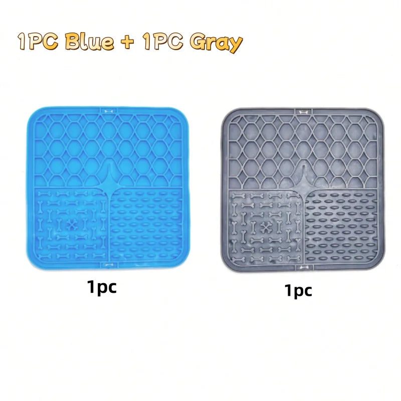 Tapis à lécher en silicone pour chien – Alimentation lente, distraction bain, ventouse