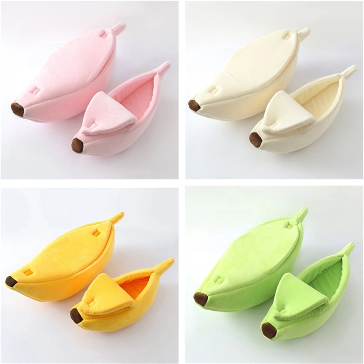 Lit banane original pour chat et petit chien — forme créative et confortable