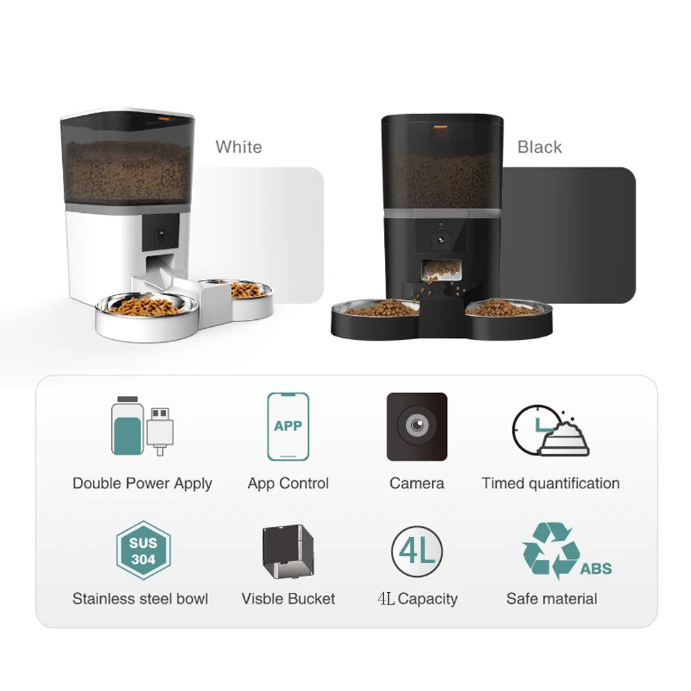 Double Meal Automatic Cat Feeder, Cat Feeder With Video, Tuya WIFI Automatic Dog Feeder, Programmable Pet Feeder, Multiple Models