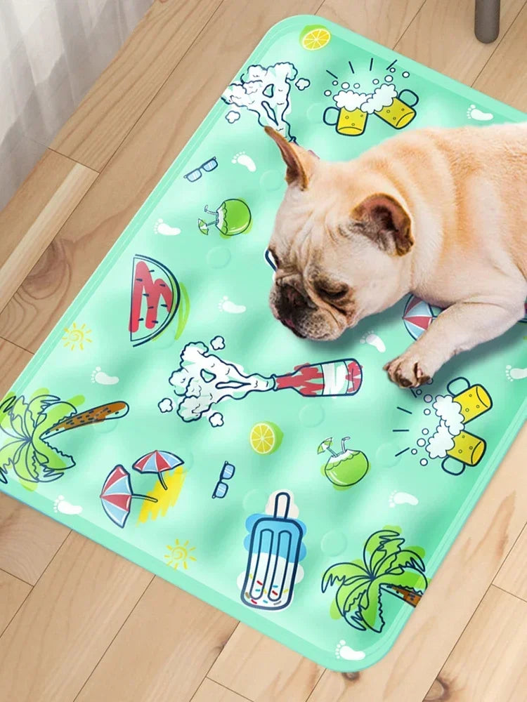 Tapis rafraîchissant réutilisable pour chien et chat — couverture glace durable canapé été