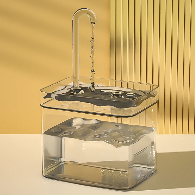 Fontaine à eau transparente USB silencieuse pour chat – Filtre automatique, 1,5 L