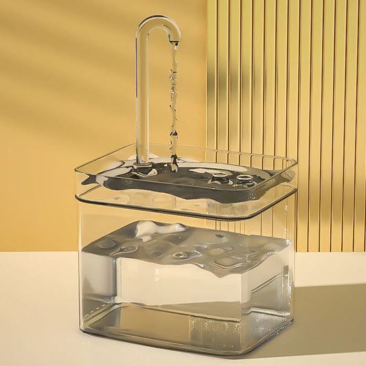 Quiet USB Transparent Cat Water Fountain - Automatic Filter, 1.5 L