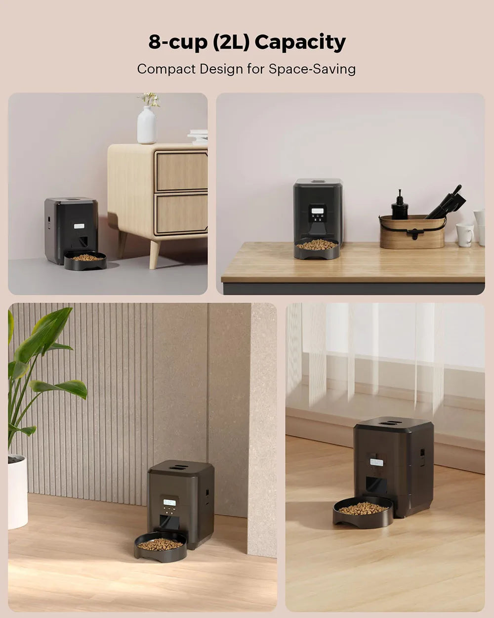 Distributeur intelligent automatique pour chats et chiens avec mangeoire lente et bol