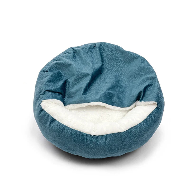 Lit orthopédique Benepaw avec couverture à capuche pour chien et chat — chaud, imperméable et lavable