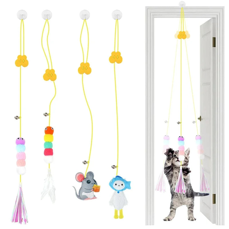 Interactive Cat Hanging Simulation Cat Toy Funny Self-hey Interactive Toy for Kitten Playing Teaser Wand Toy Cat Supplies