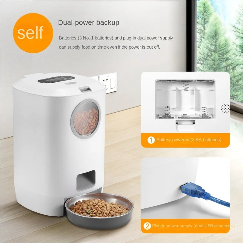 Distributeur intelligent grande capacité avec minuterie, portions programmées et enregistreur vocal
