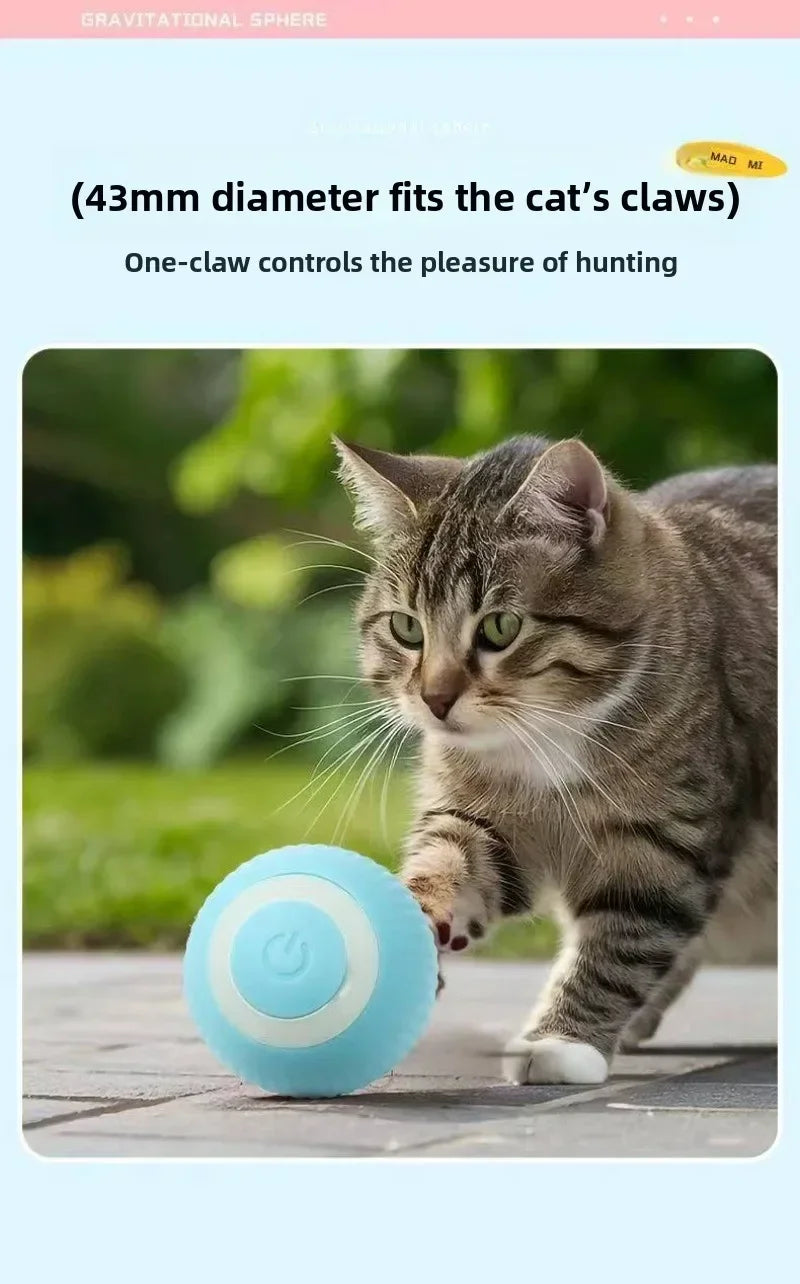 Smart Cat Toy Automatic Rolling Ball Electric Cats Toys Interactive for Pet Training Self-moving Kitten Toys for Indoor Playing