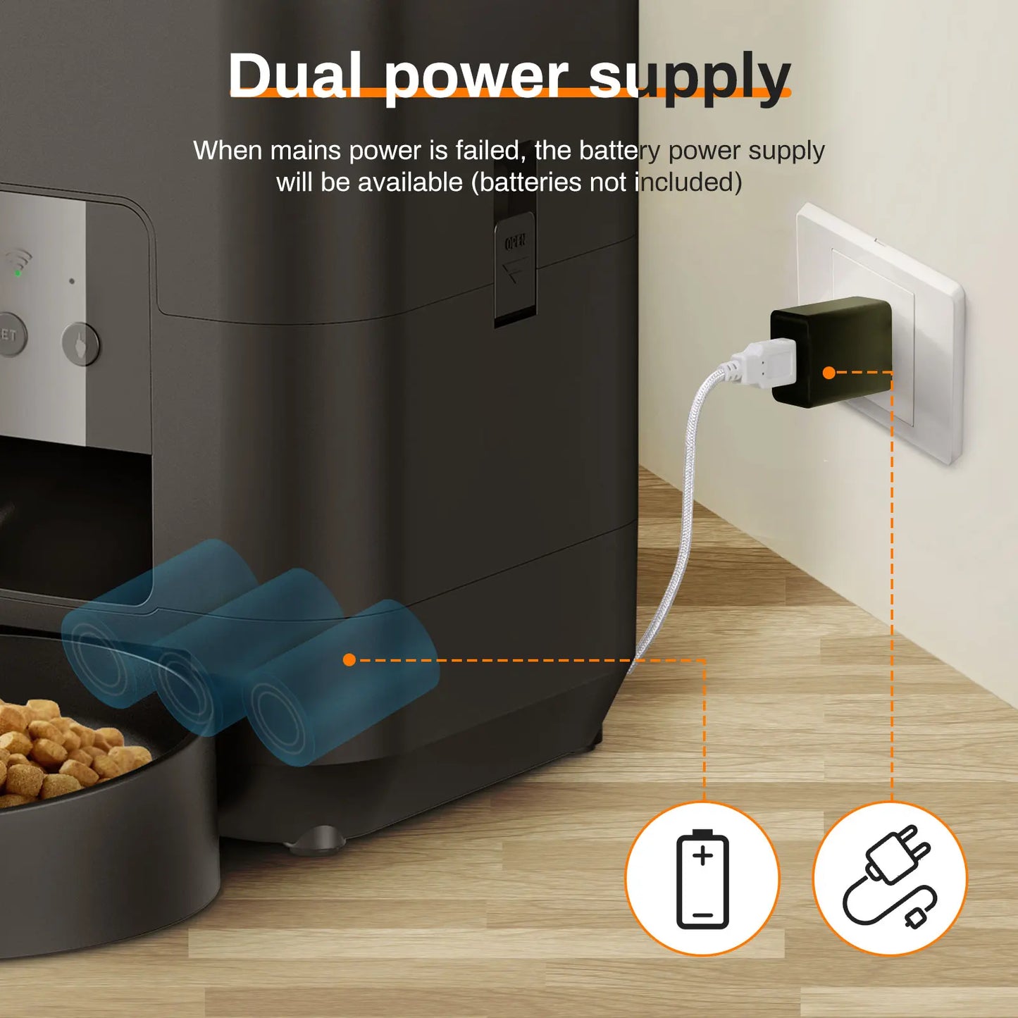 Distributeur intelligent automatique pour chats et chiens avec mangeoire lente et bol