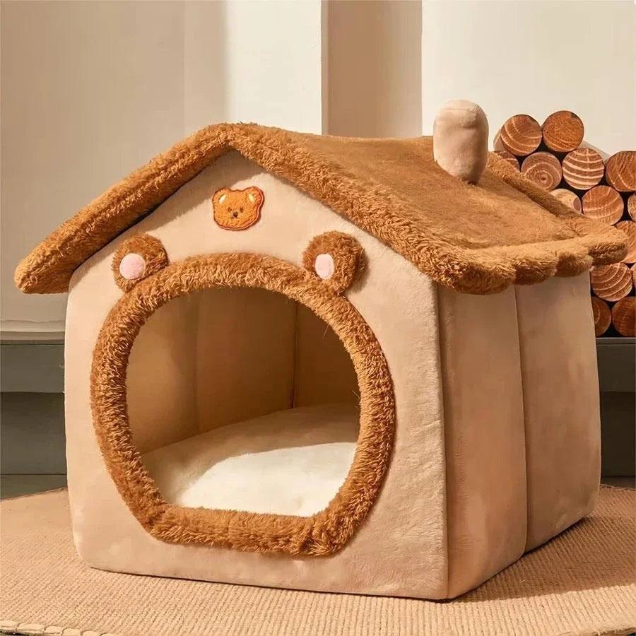 New Foldable Pet House Removable Washable Cat House Puppy Cave Sofa Pet Bed House for Extra Small Dogs and Small and Medium Cats