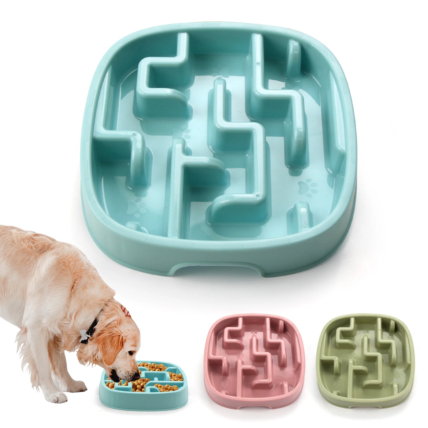 Multicolor anti-gulping bowl for dogs and cats – Labyrinth and circular