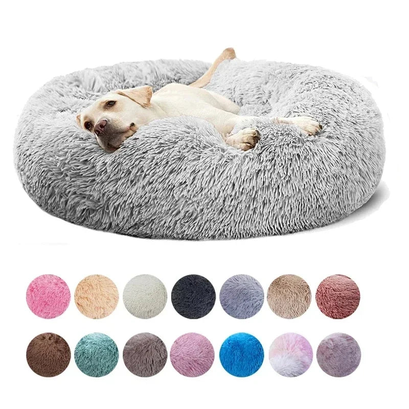 Lit donut super doux lavable pour chat et chien — confort hivernal optimal