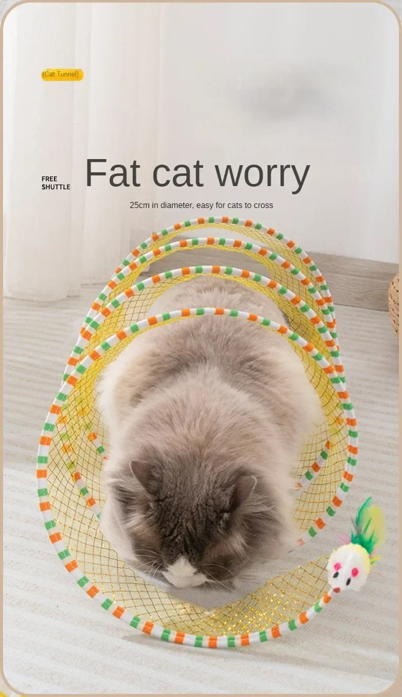 Cat Tunnel Cat Teaser Cat S Tunnel Foldable Cat Tunnel Self Hi Cat Toy with Fake Mouse for Indoor Pet Supplies