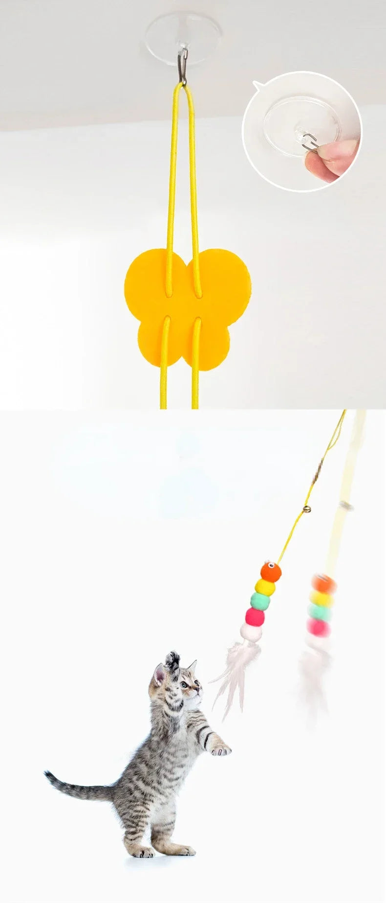Interactive Cat Hanging Simulation Cat Toy Funny Self-hey Interactive Toy for Kitten Playing Teaser Wand Toy Cat Supplies