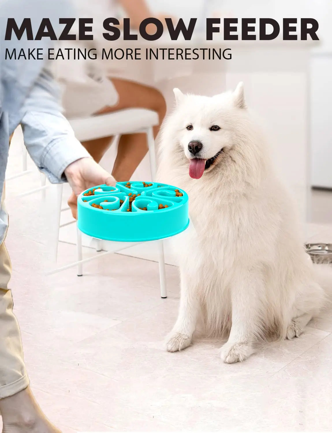 Gamelle anti-glouton pour chien – Antidérapante, grands et petits chiens