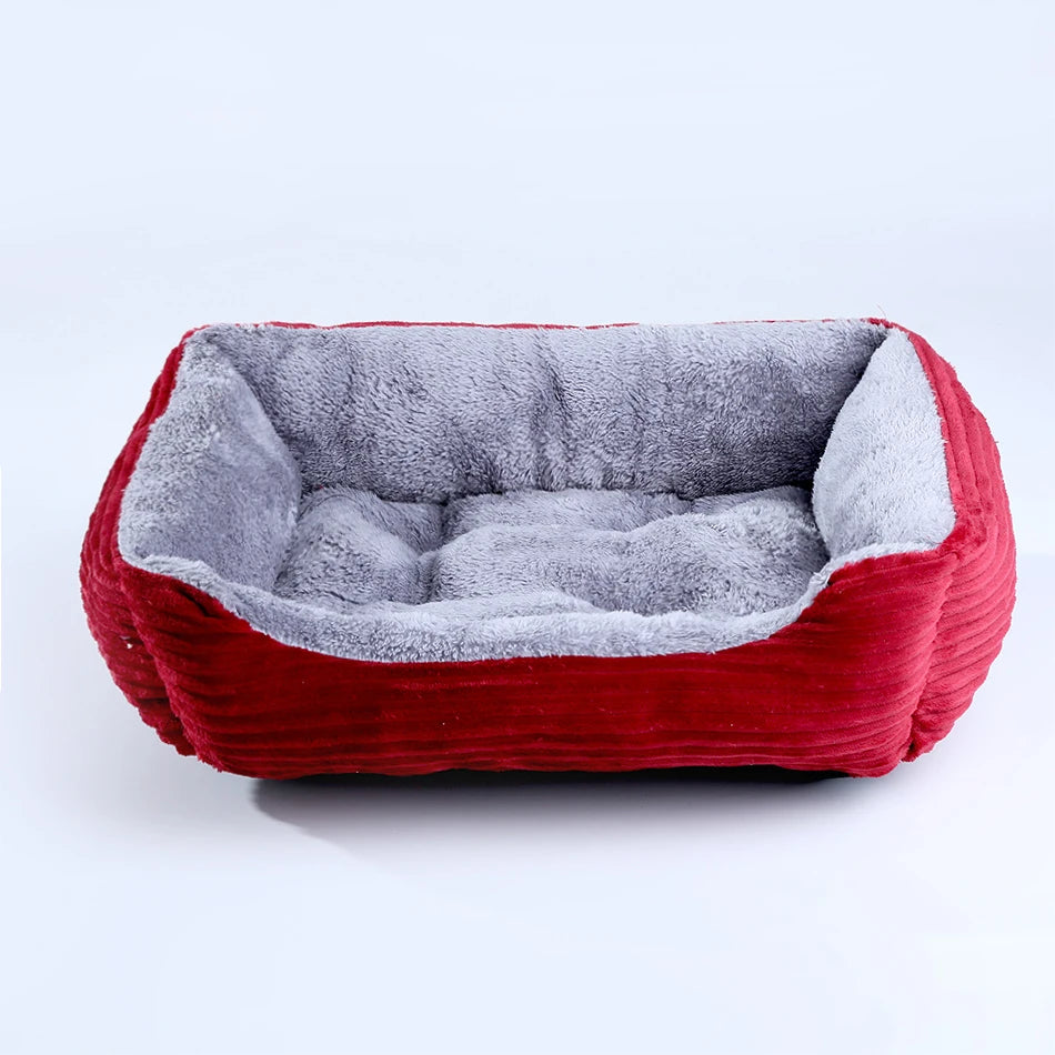 Lit canapé carré en peluche apaisant hiver pour petits et moyens chiens et chats