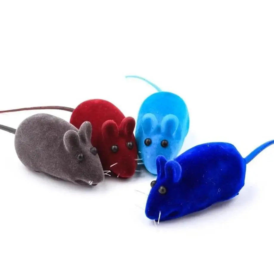 Interactive Cat Mouse Toy with Squeaky Sound, Simulation Rat Toy for Kittens Cats Pet Play Color Random