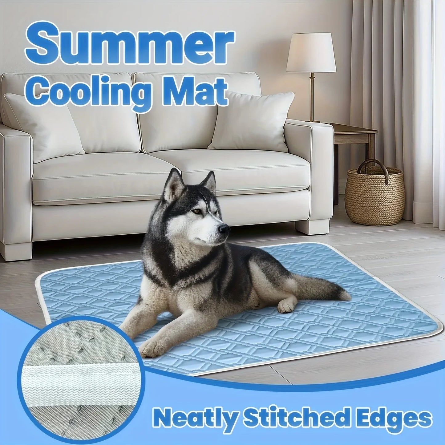 Tapis rafraîchissant lavable en soie de glace pour chien et chat — couverture respirante été