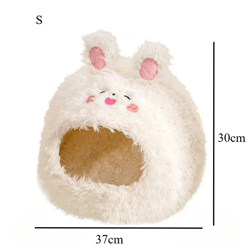 Lit maison ultra-doux pour chat et petit chien — peluche chaude et confortable