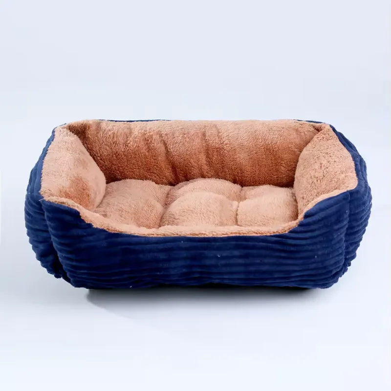 Lit canapé carré en peluche apaisant pour petits et moyens chiens et chats