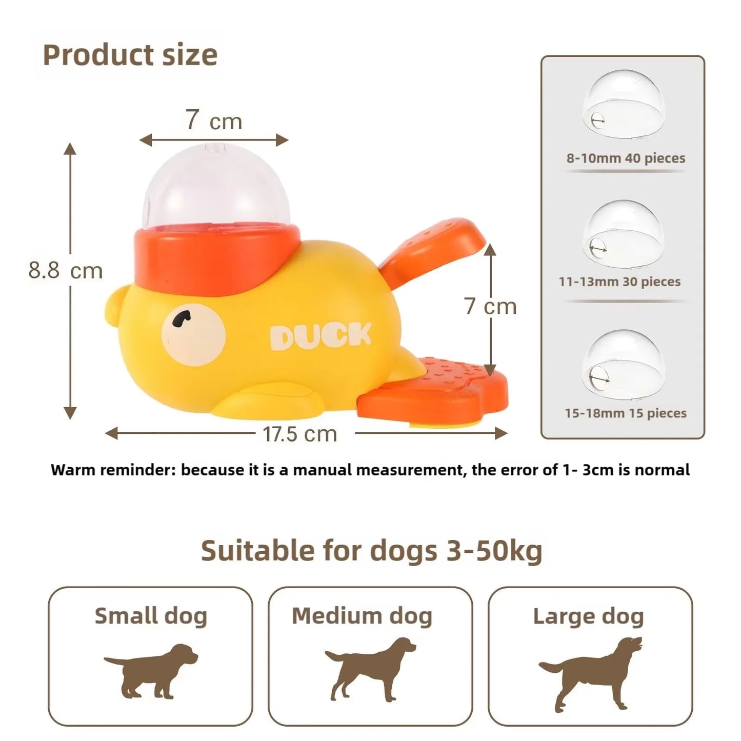 Anti-Gulping Duck Treat Dispenser for Small and Medium Dogs