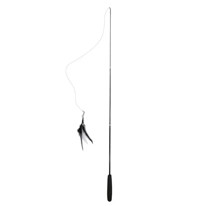 Interactive Cat Feather Toy Feather Teaser Stick Wand Pet Retractable Feather Bell Refill Replacement Catcher Product for Kitten