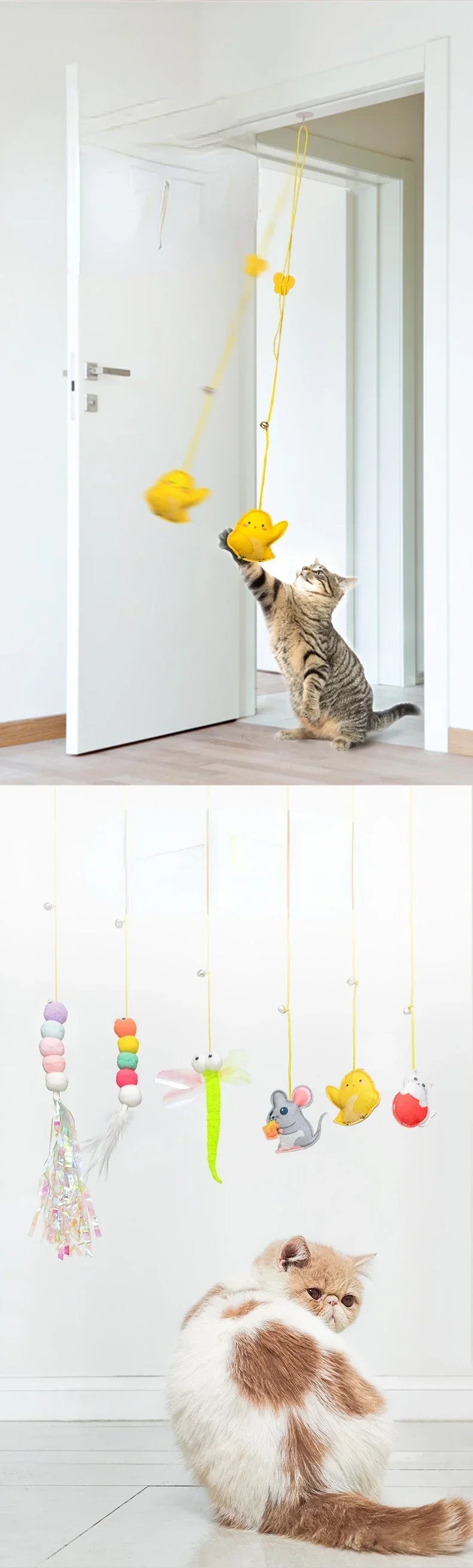 Interactive Cat Hanging Simulation Cat Toy Funny Self-hey Interactive Toy for Kitten Playing Teaser Wand Toy Cat Supplies