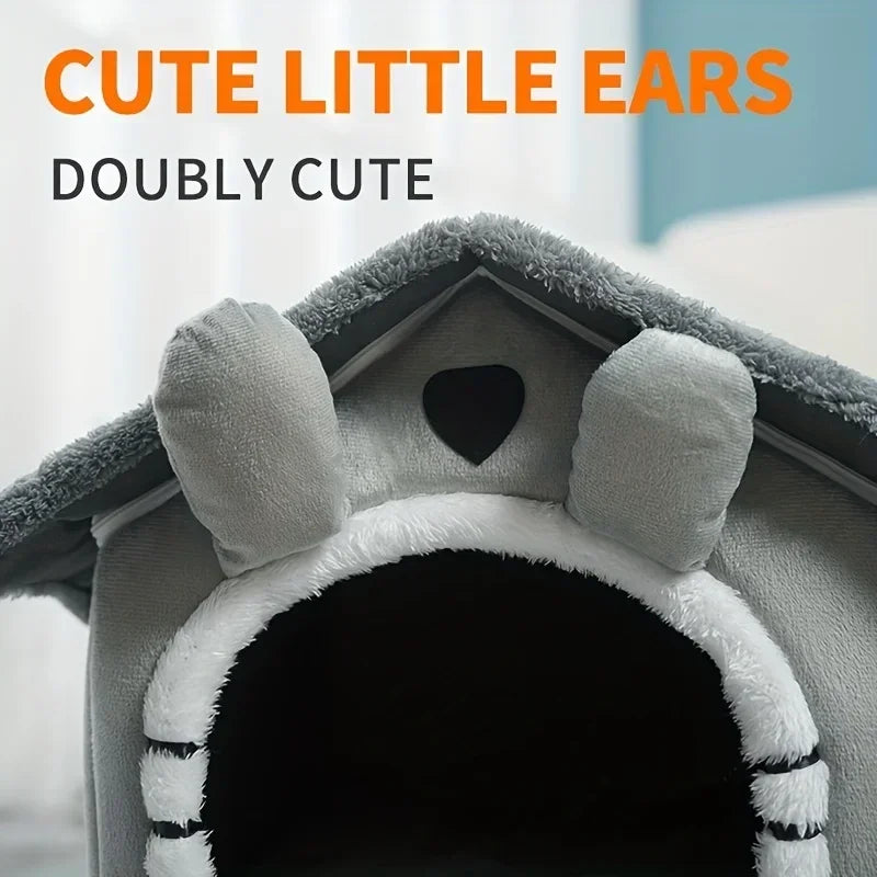 New Foldable Pet House Removable Washable Cat House Puppy Cave Sofa Pet Bed House for Extra Small Dogs and Small and Medium Cats
