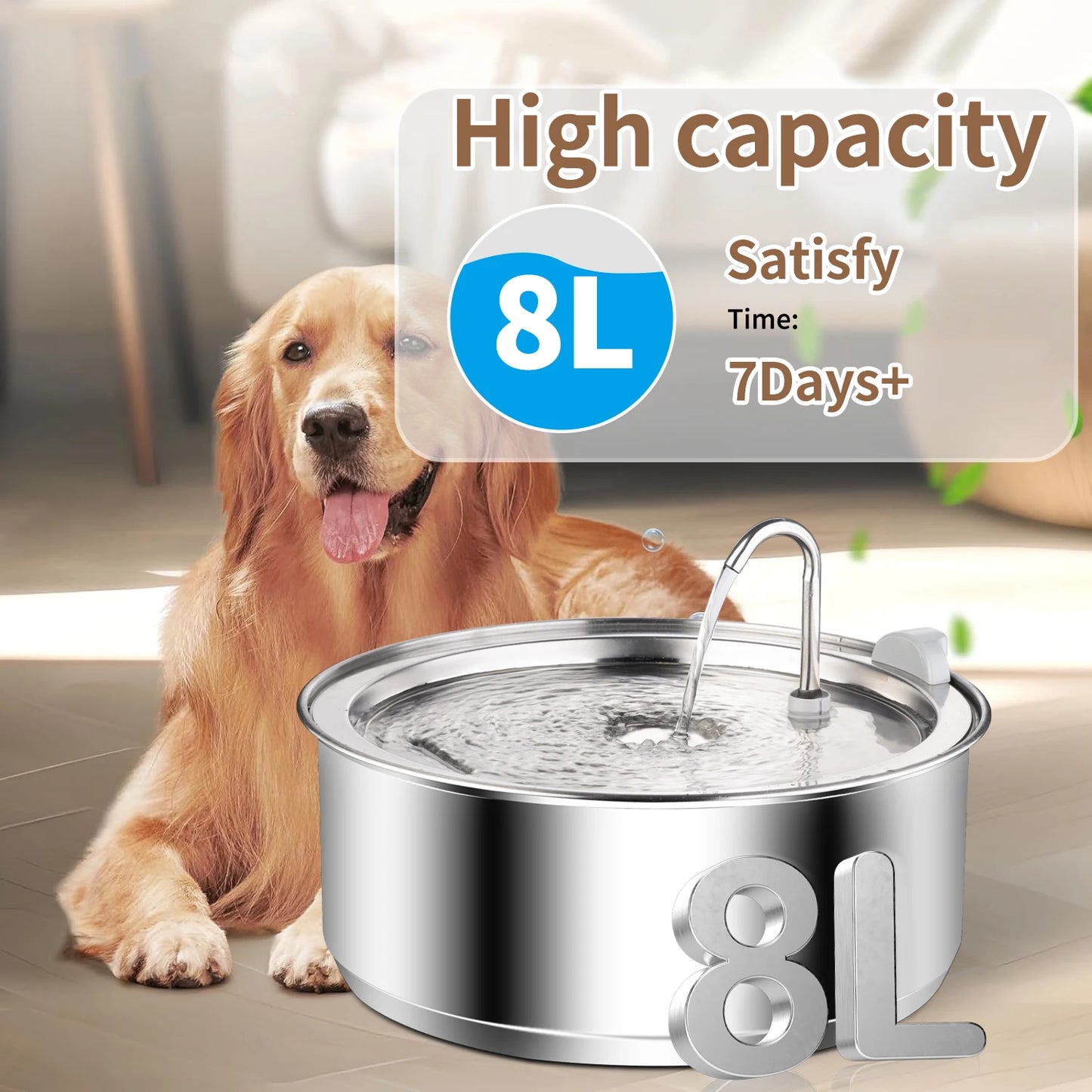 Fontaine à eau automatique en acier inoxydable pour chat et chien – Distributeur intelligent
