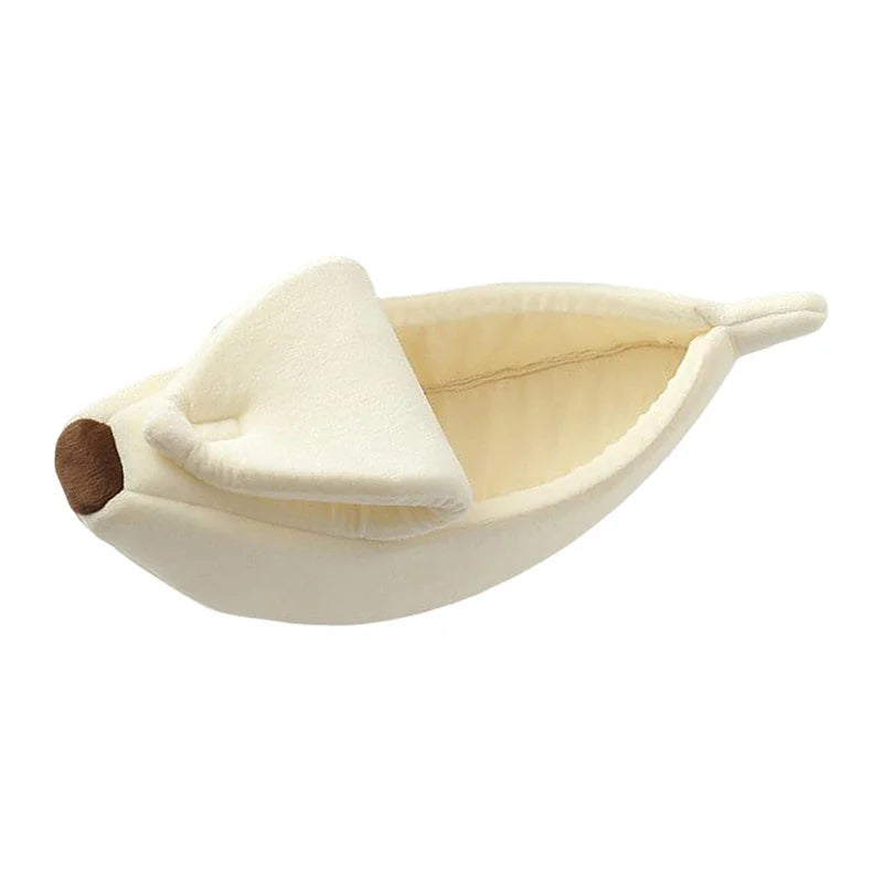 Lit banane original pour chat et petit chien — forme créative et confortable