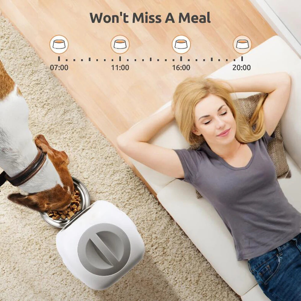 Distributeur automatique de nourriture 3,5L WiFi avec enregistreur vocal pour chats et chiens