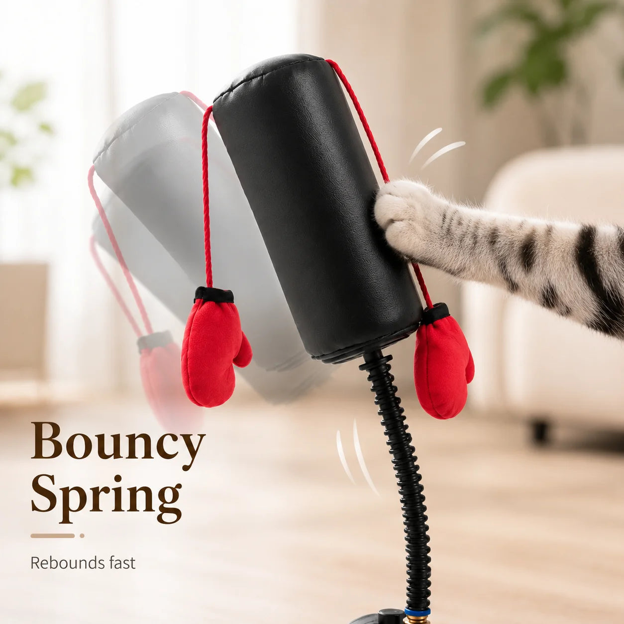 Interactive Cat Boxing Punch Toy, Multifunctional Stimulation Play Game for Indoor Kitten Self-Play & Stress Relief