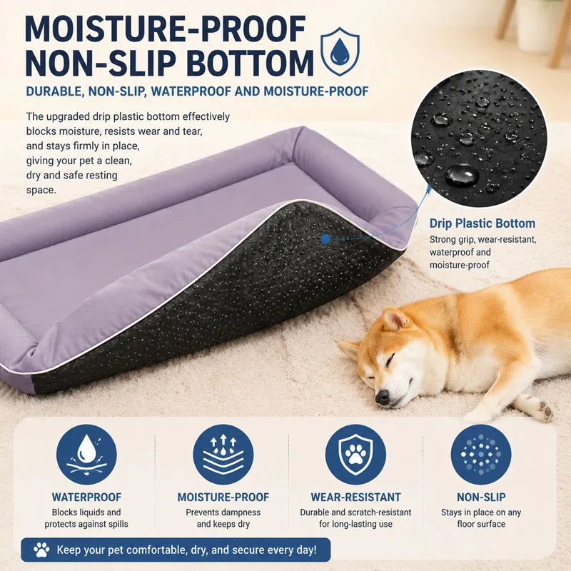 Waterproof Dog Bed Oxford Pet Cushion for All Seasons Thickened Memory Foam Filling Bite-resistant Pet Mat Pet Supplies Dog Cushion