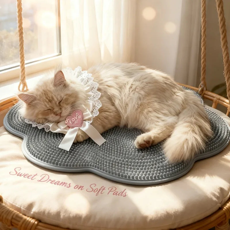 2-in-1 Cat Grooming Cushion Brush Bed Mat Pet Sleeping Mat Kitten Puppy Nest Pet Cushion Cat Accessories