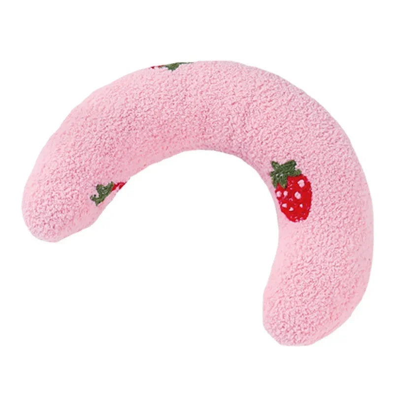 Oreiller apaisant en U pour chat et chiot — coussin soutien cervical pour sommeil profond