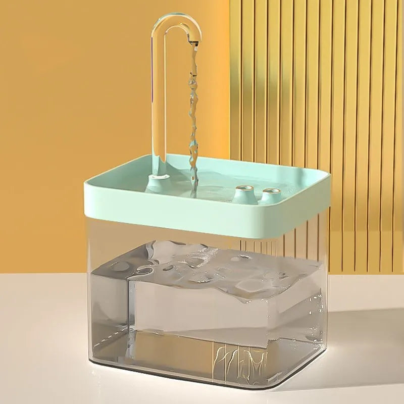 Fontaine à eau transparente USB silencieuse pour chat – Filtre automatique, 1,5 L