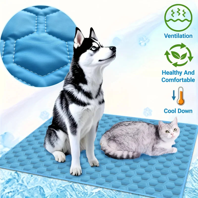 Dog Cooling Mat Summer Washable Portable Pet Cooling Pad for Dogs Cat Ice Silk Blanket Sofa Breathable Sleeping Mat