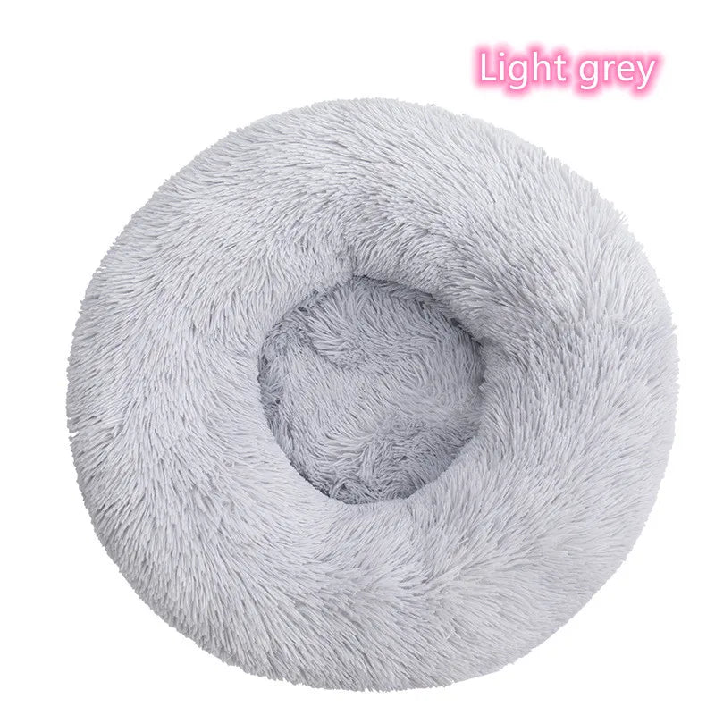 Lit donut super doux lavable pour chat et chien — confort hivernal optimal