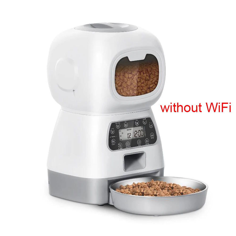 Distributeur automatique de nourriture 3,5L WiFi avec enregistreur vocal pour chats et chiens