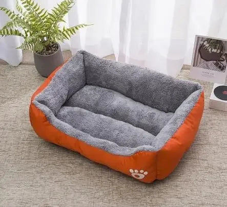Long Plush Calming Dog Bed Large Pet House - Deep Sleeping Warm Soft Cushion, Non-Slip Bottom for Puppy Chihuahua & Cats