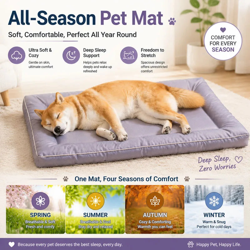 Waterproof Dog Bed Oxford Pet Cushion for All Seasons Thickened Memory Foam Filling Bite-resistant Pet Mat Pet Supplies Dog Cushion