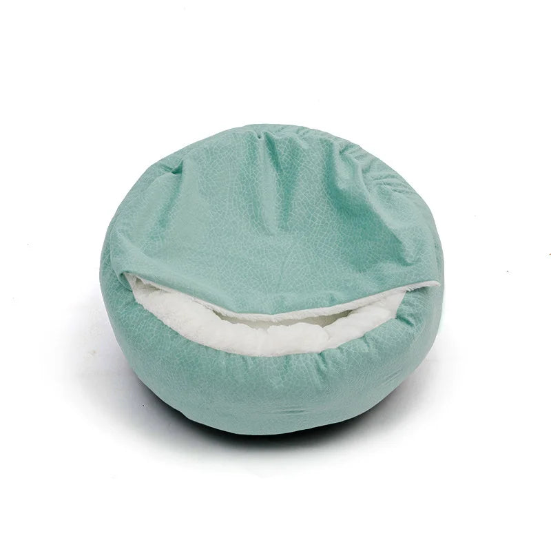 Lit orthopédique Benepaw avec couverture à capuche pour chien et chat — chaud, imperméable et lavable
