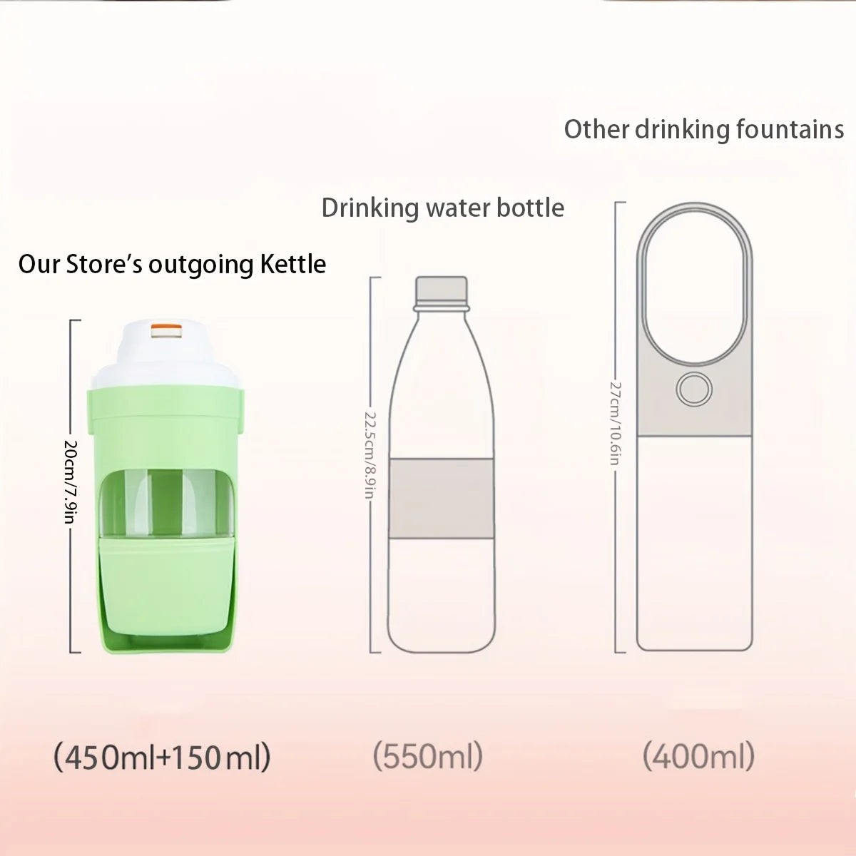 Portable Dog Water Bottle, Durable Pet Hydration Dispenser for Outdoor Walks, Hiking, Travel - Ergonomic Bottle Design