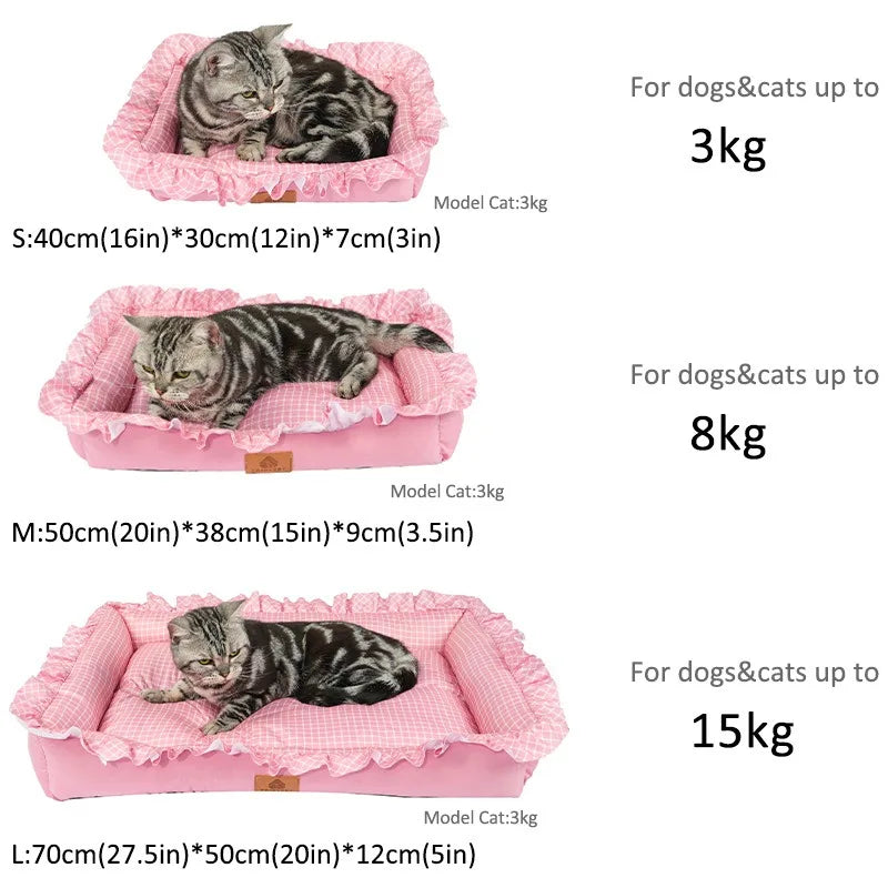 Pet Bed Sofa Summer for Small Medium Dogs Cats Fashion Design Washable Soft Dog Mats for Indoor Outdoor Pet Sleeping Supplies