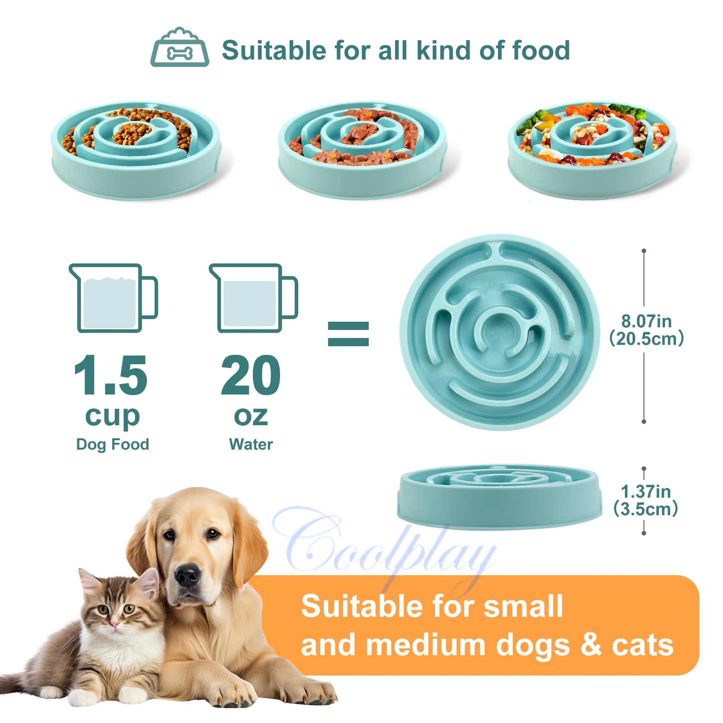 Gamelle anti-glouton labyrinthe pour chien et chat – Antidérapante